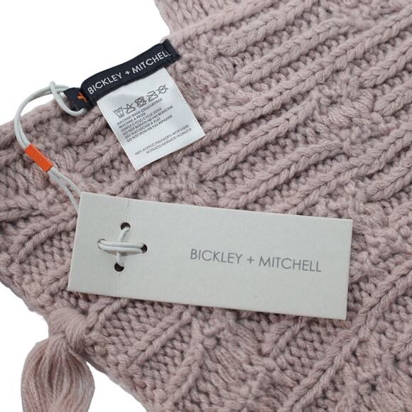 Bickley + Mitchell Amsterdam Knit Fringe Scarf - Dusty Rose - NWT - Picture 3 of 5